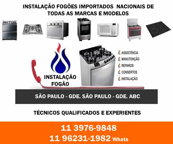 Instalação fogão São Paulo